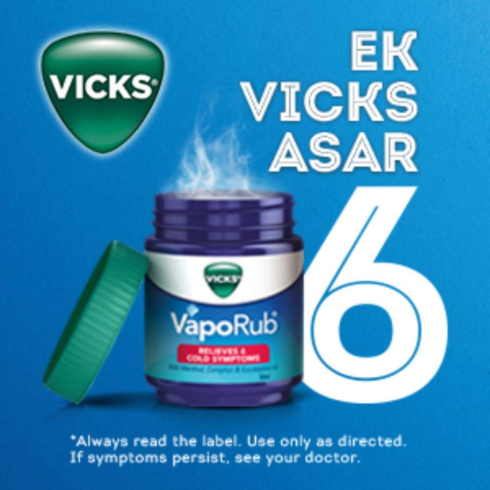 Vicks VapoRub Ointment Inhaler Relief Cold Cough & Flu 50ml, 25ml 10ml 5ml  0.5ml